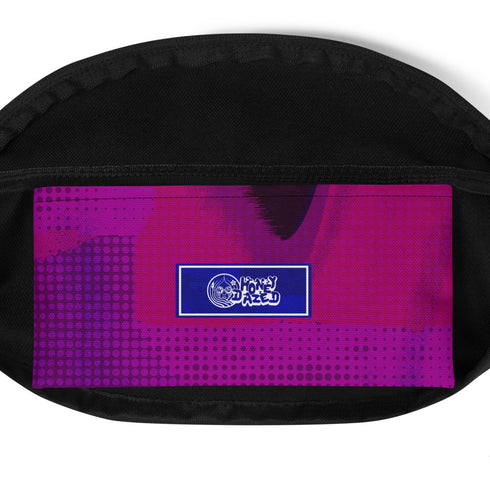 Blue Glitch Fanny Pack